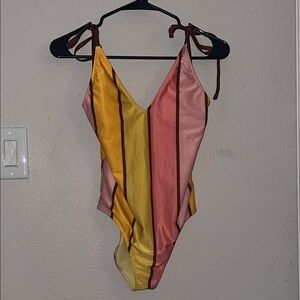 Aerie Multicolor Striped One Piece Swimsuit